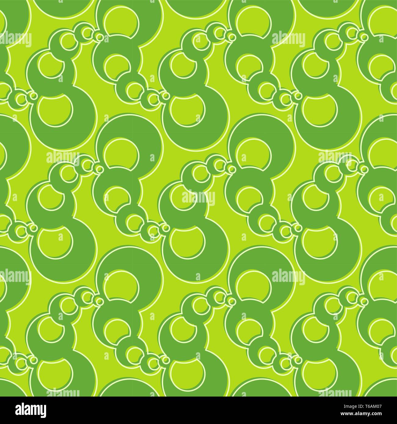 Abstract green chaînes de bulles sur le modèle vectoriel. Un design arrondi géométrique pour le tissu, web, papier peint, papier d'emballage, etc. Illustration de Vecteur