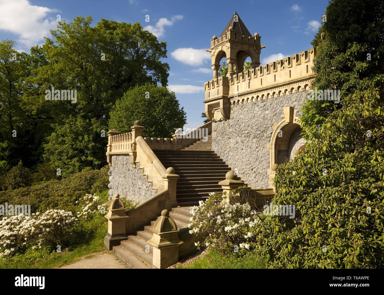 Escalier extérieur Ibach Dicke Treppe dans park Barmer Anlagen, Wuppertal, Allemagne Banque D'Images