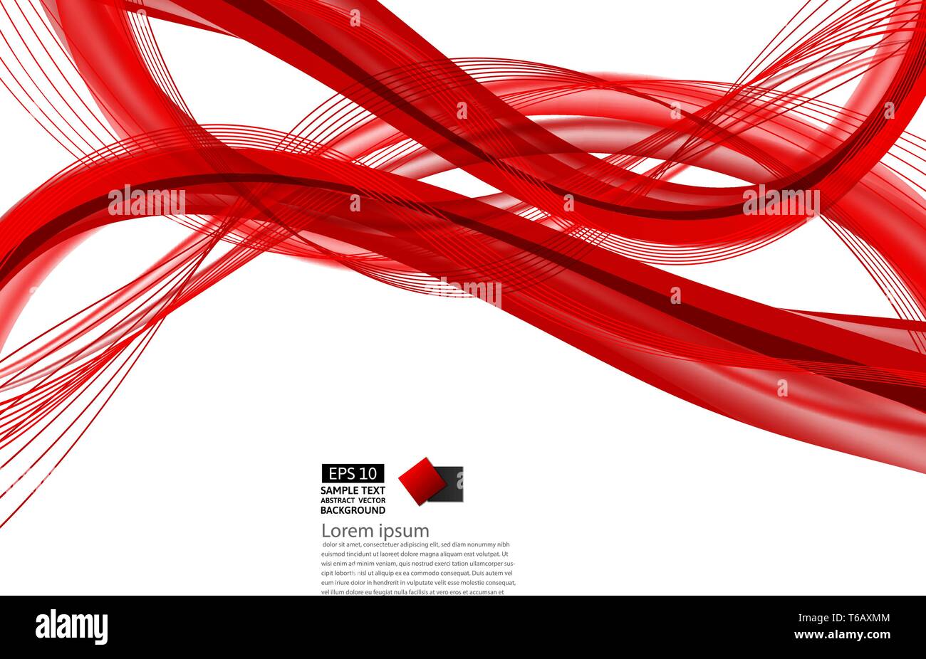 Résumé Contexte L'onde rouge design moderne avec copie espace ; Vector illustration pour votre entreprise Illustration de Vecteur