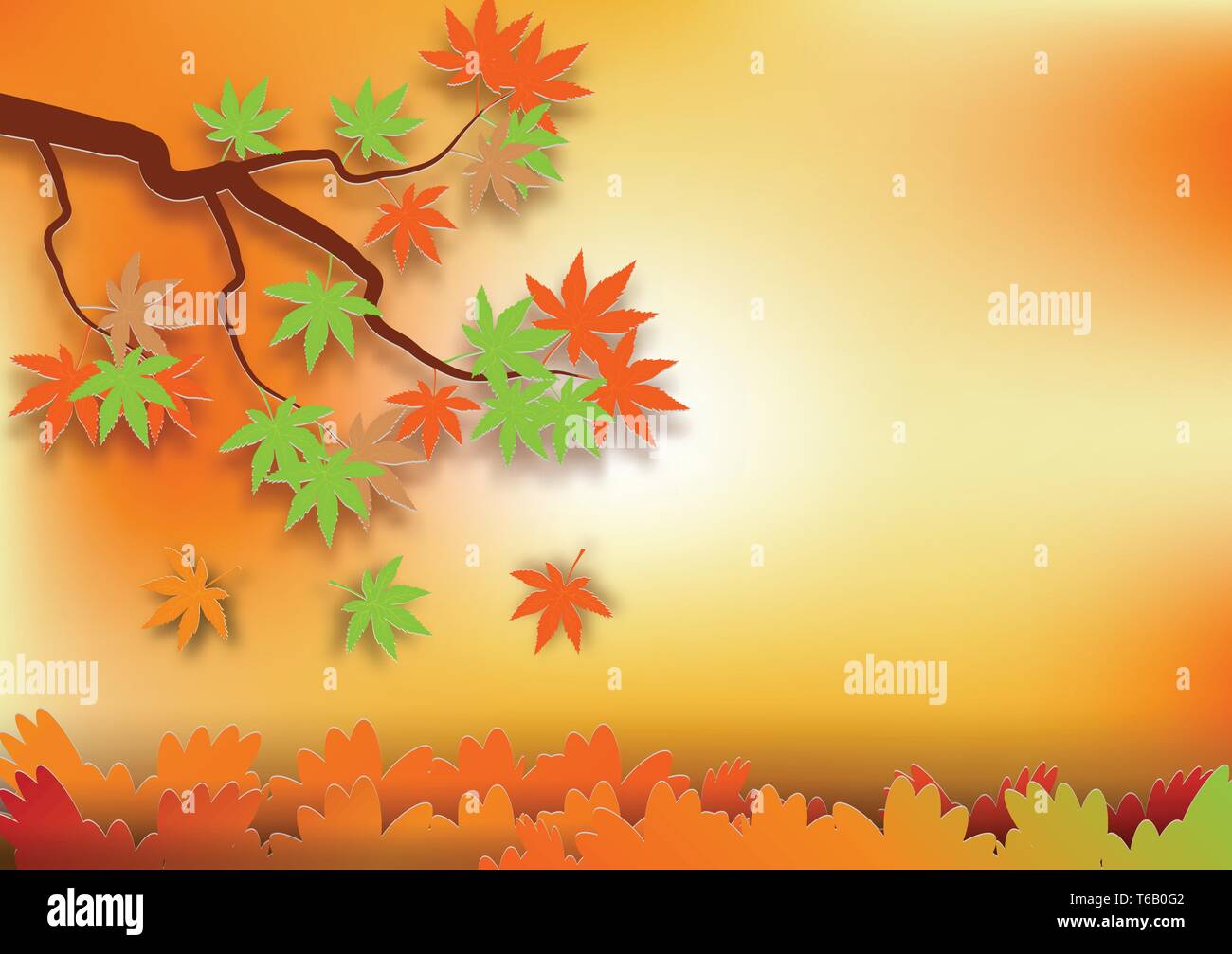L'art du papier pour l'automne style concept abstract vector background Illustration de Vecteur