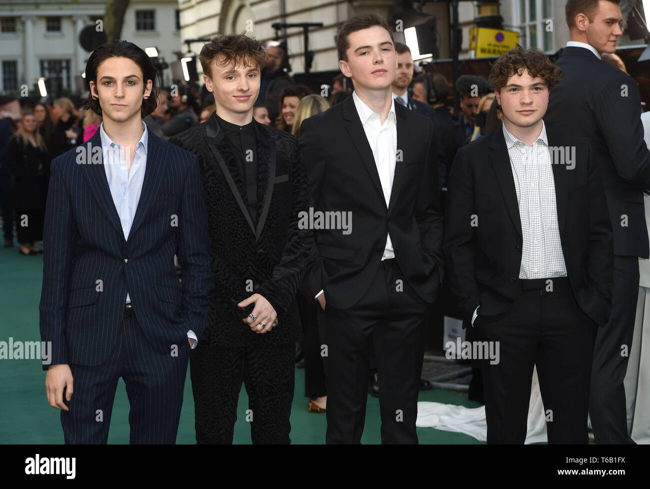 La photo doit être crédité ©Presse Alpha 079965 29/04/2019 Adam Bregman, Ty Tennant, Harry Gilby et Albie Marber Tolkien UK Premiere At Curzon Mayfair London Banque D'Images