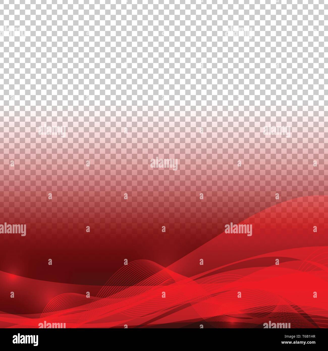 Couleur rouge éléments vagues abstract vector avec fond transparent Illustration de Vecteur