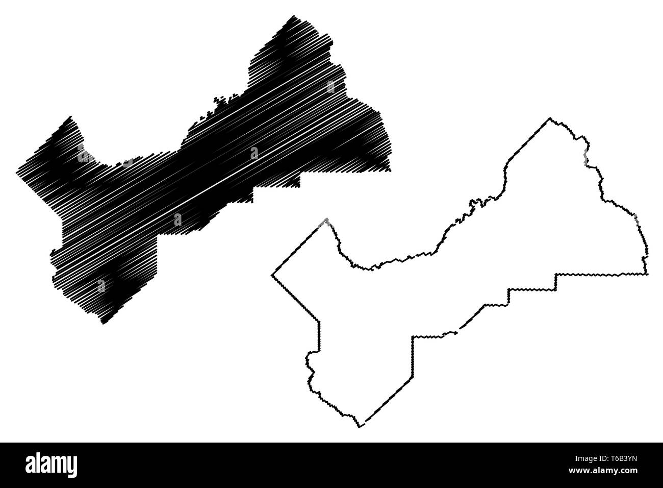 Le comté de Fresno, Californie (comtés de Californie, États-Unis d'Amérique,USA, États-Unis, US) map vector illustration, scribble sketch carte Fresno Illustration de Vecteur