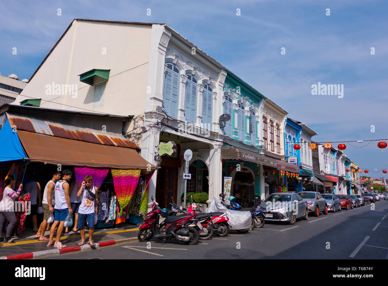 Thalang Road, Old Town, la ville de Phuket, Thaïlande Banque D'Images