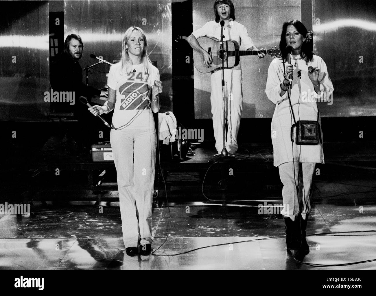 Trois titres enregistrés à La Haye, pour l'émission de télévision néerlandaise 'een van de acht' le 23 novembre 1976La Haye, Pays-Bas - 1976, Banque D'Images