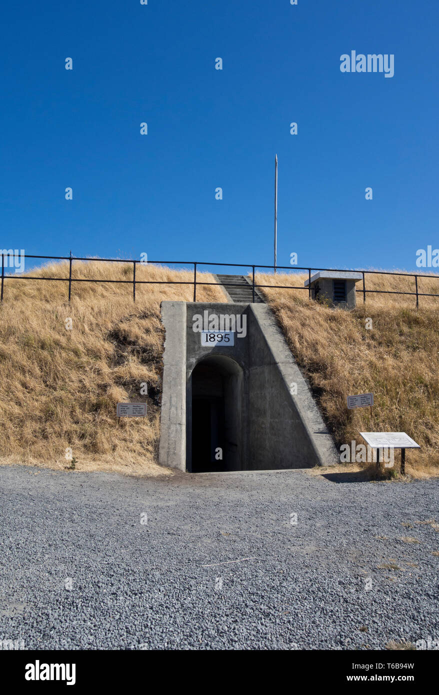 Batterie à Fort Rodd Hill, Lieu historique national, près de Victoria, BC, Canada Banque D'Images