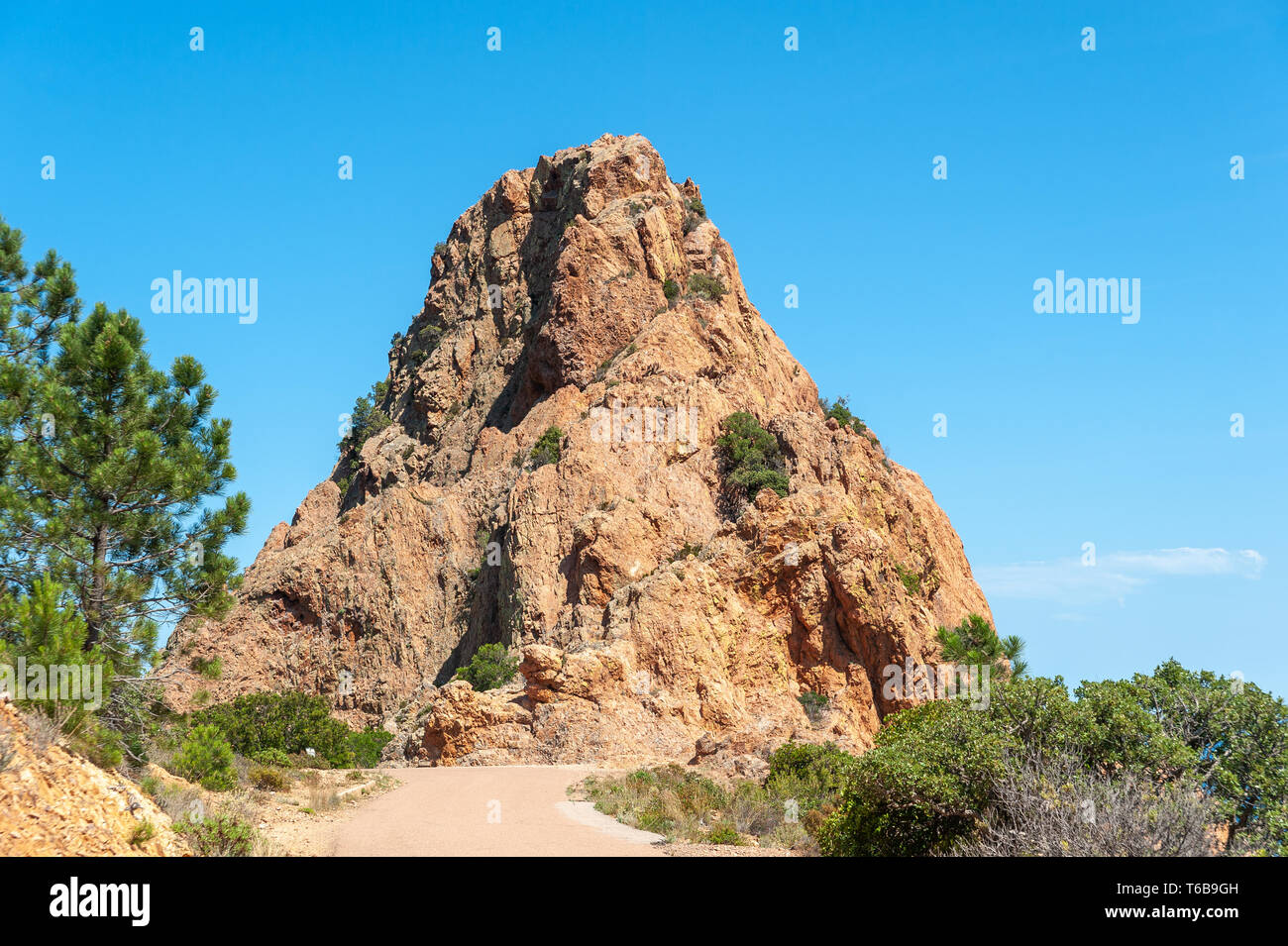 Rocher de Saint-Barthélemy dans le Massif de l'Ésterel, Antheor, Var, Provence-Alpes-Côte d'Azur, France, Europe Banque D'Images