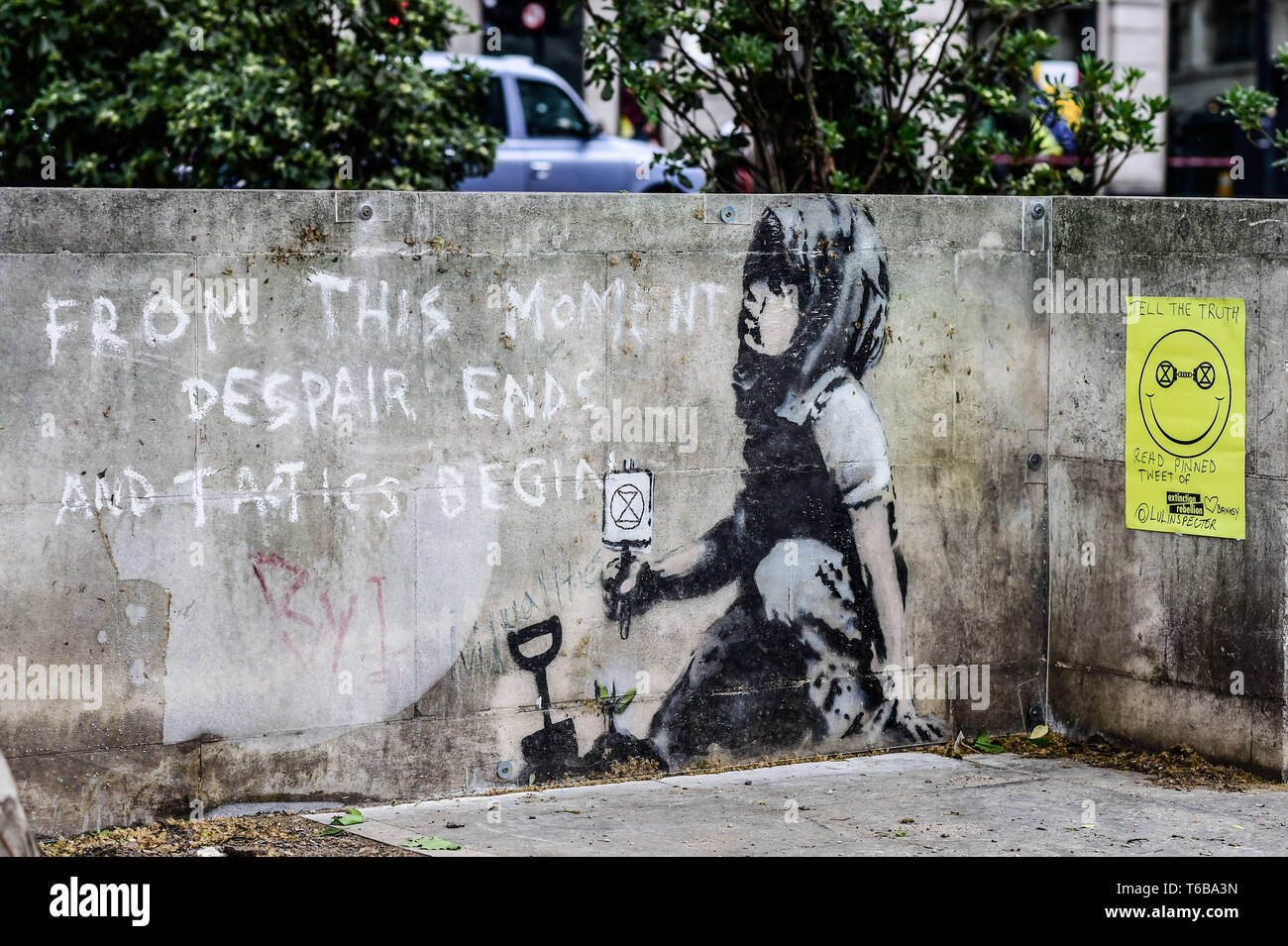 Londres, Royaume-Uni. 26 avril 2019. Marble Arch Graffiti Banksy. Credit : Van Quan/Alamy Banque D'Images
