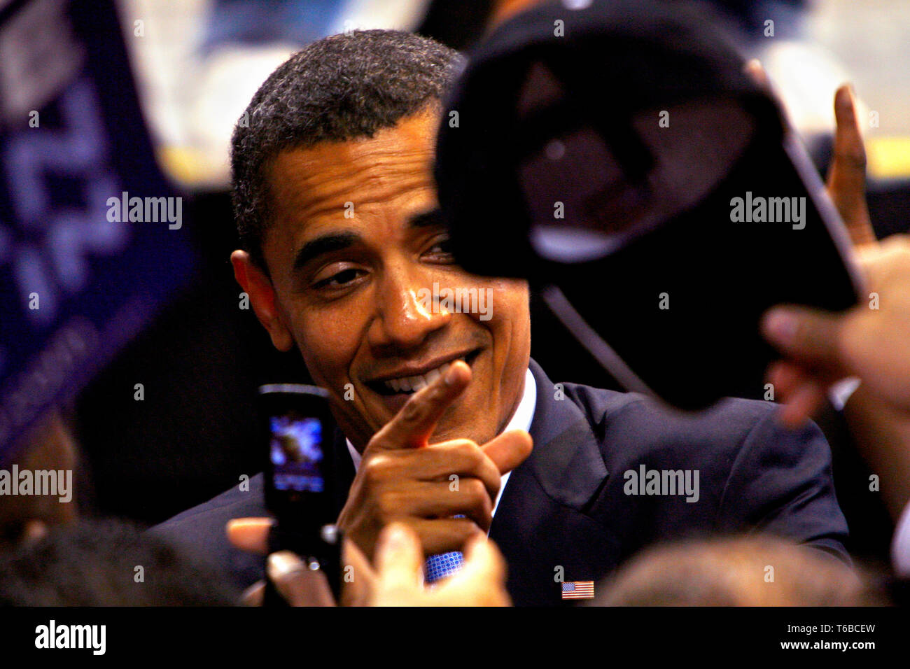 La présidence Barak Obama (D) maintient au speach St Pete Times Forum à Saint-Pétersbourg / Tampa. Banque D'Images