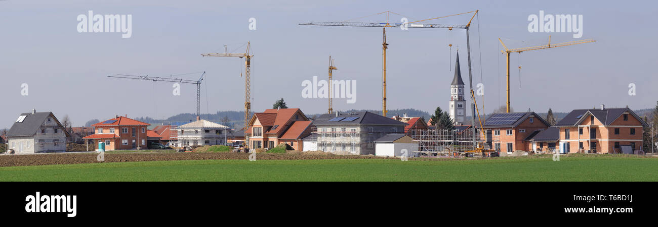 Vue panoramique sur les nouvelles maisons en construction Banque D'Images