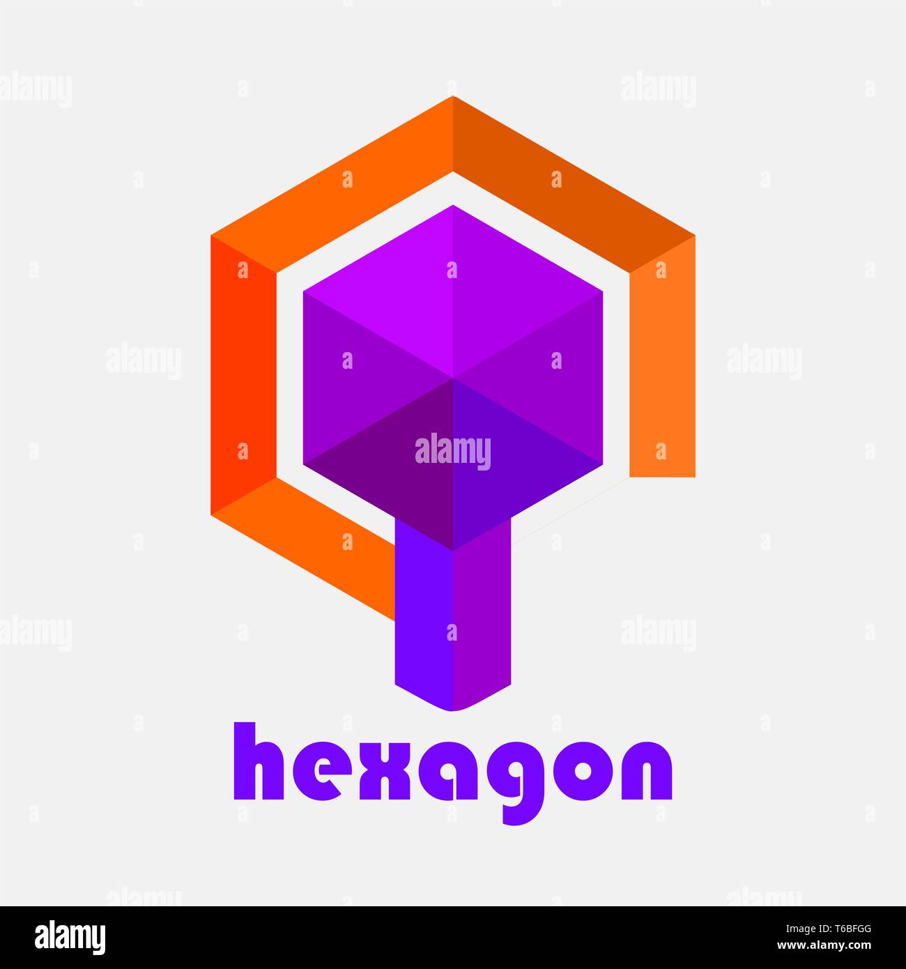 Logo vektor segi enam Illustration de Vecteur