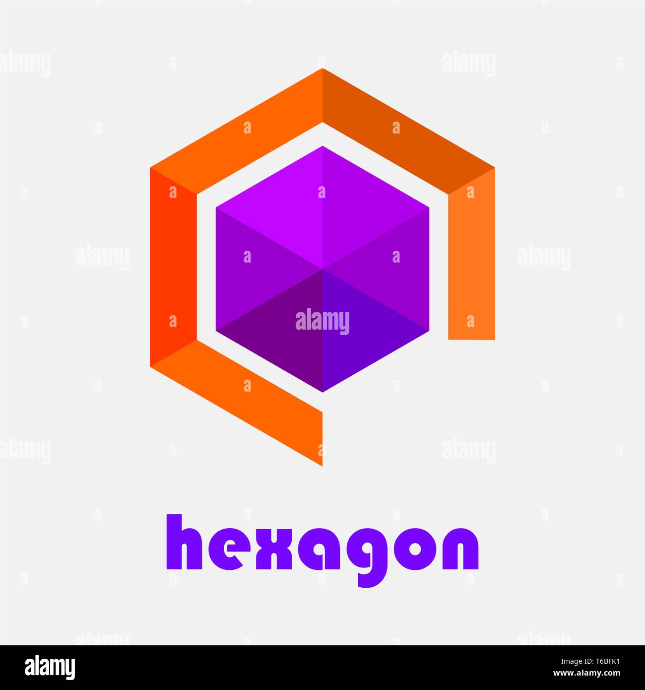 Logo vektor segi enam Illustration de Vecteur