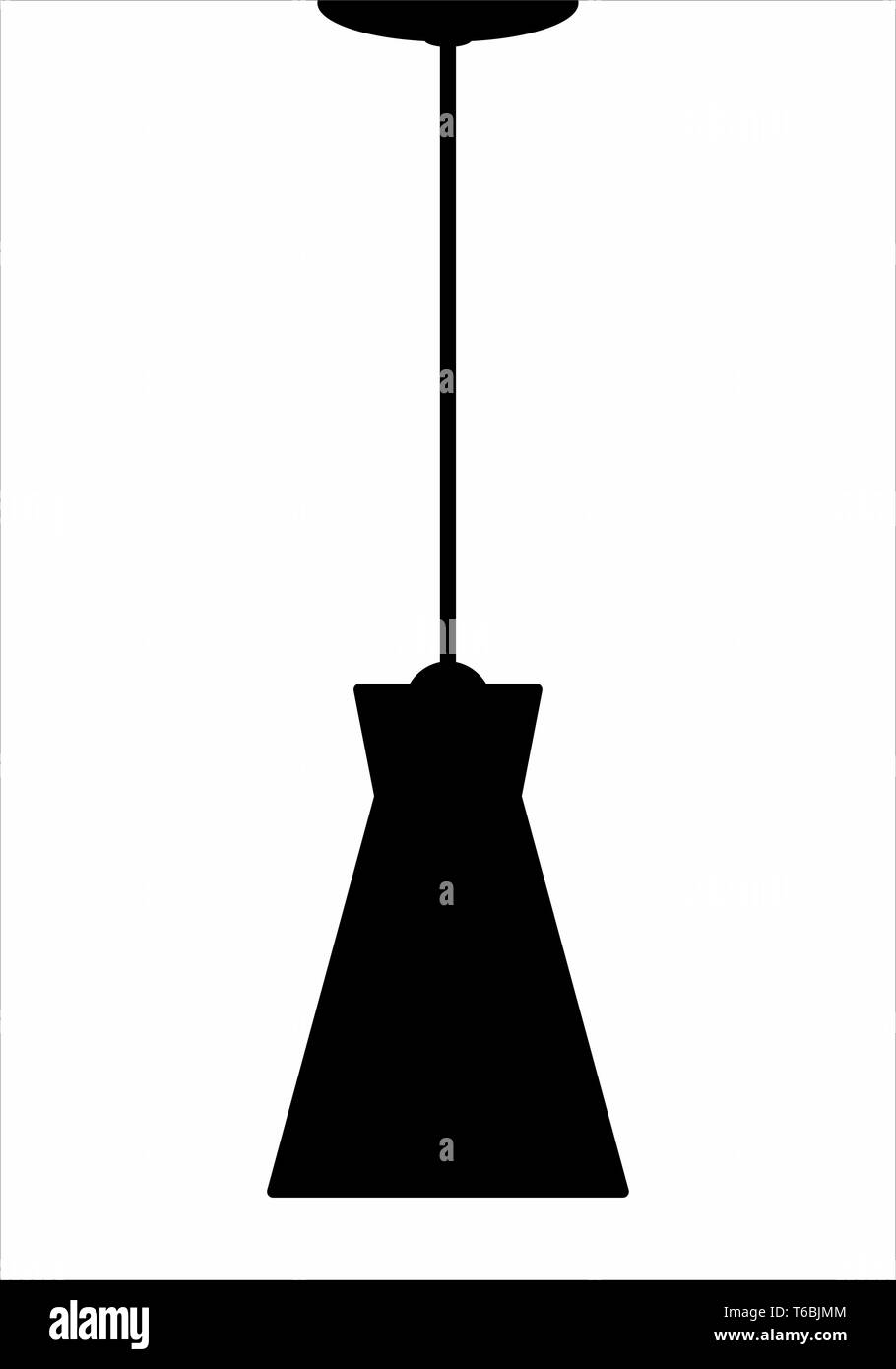 Un dispositif d'éclairage sombre silhouette isolé sur fond blanc Illustration de Vecteur