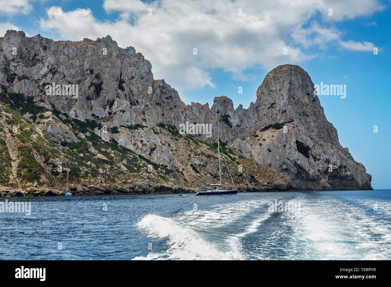 L'îlot Es Vedra. L'île d'Ibiza. Îles Baléares. Espagne Banque D'Images