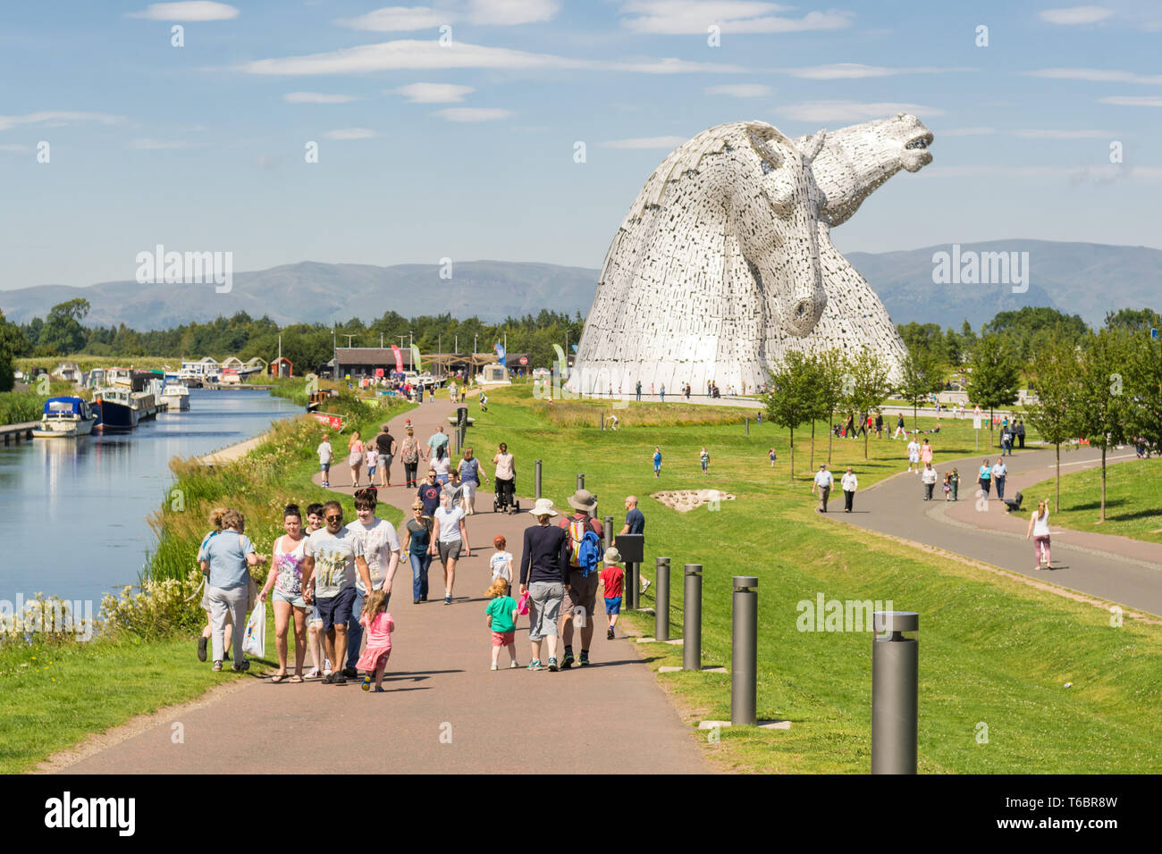 Les statues, les Kelpies Projet Helix, Falkirk, Ecosse, Royaume-Uni Banque D'Images