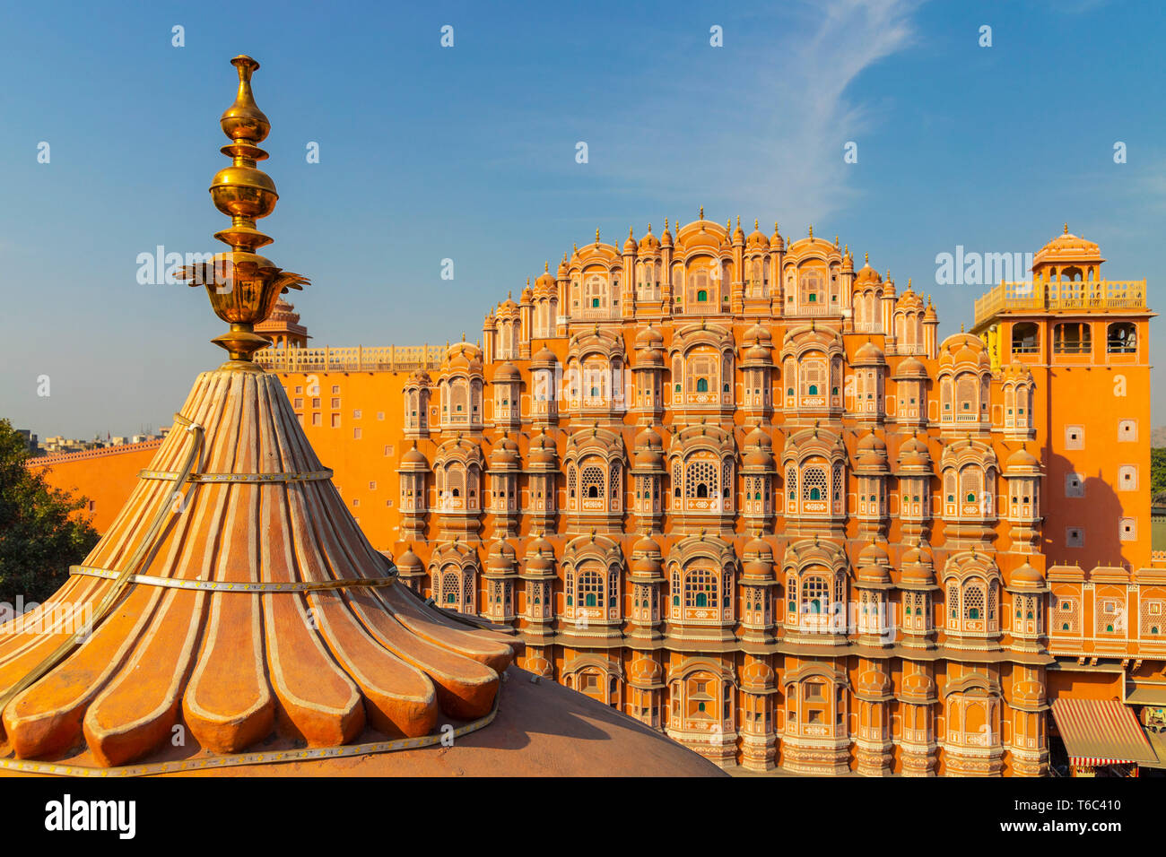 L'Inde, Rajasthan, Jaipur, Hawa Mahal (palais des vents) Banque D'Images