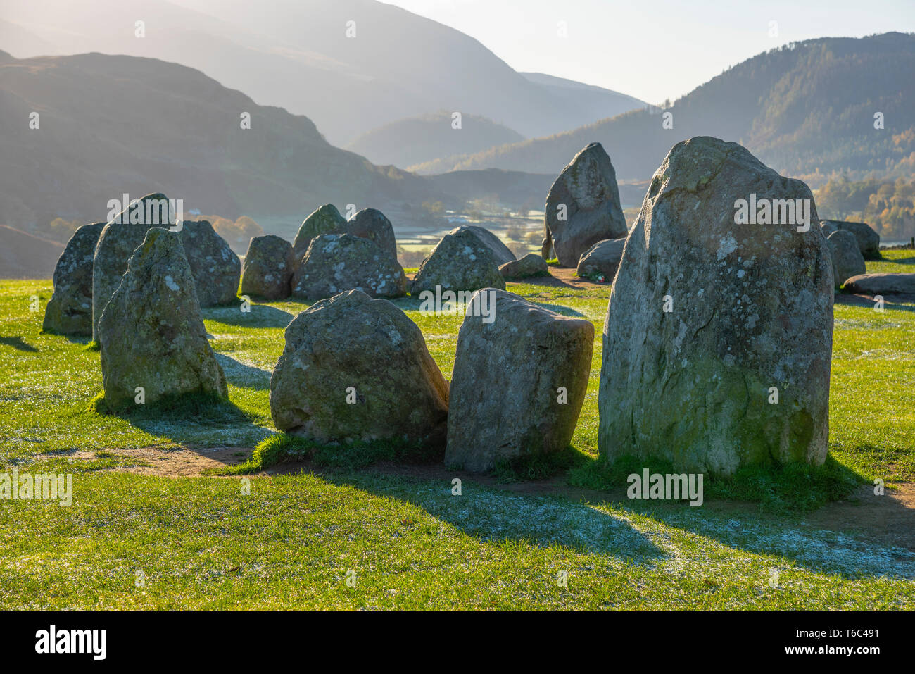 UK, Cumbria, Lake District, cercle de pierres de Castlerigg Banque D'Images