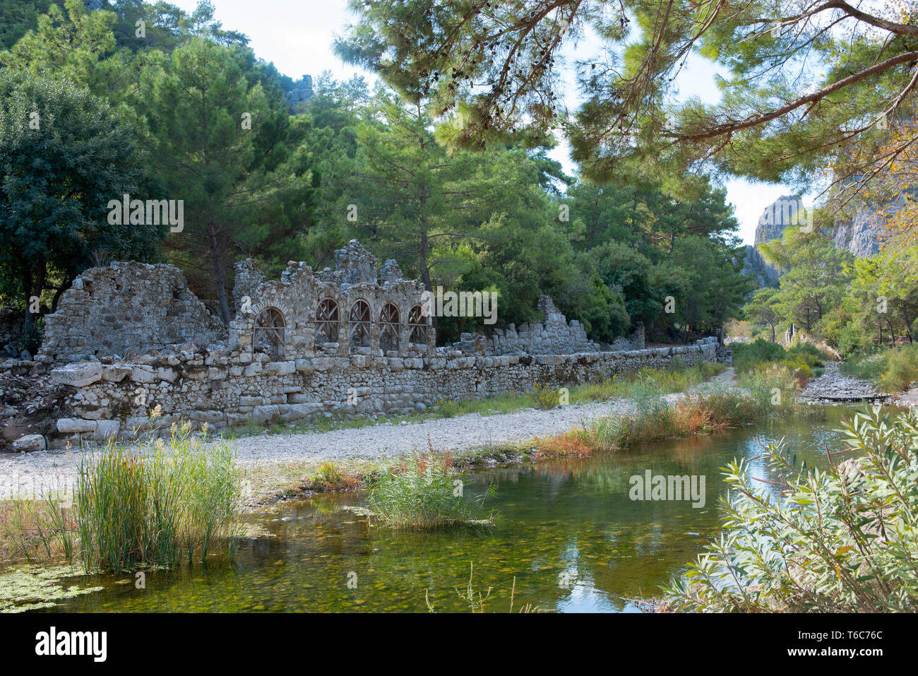 Asien, Türkei, Provinz Antalya, Olympos, Ausgrabungen von einer reste byzantinisches Basilique Banque D'Images