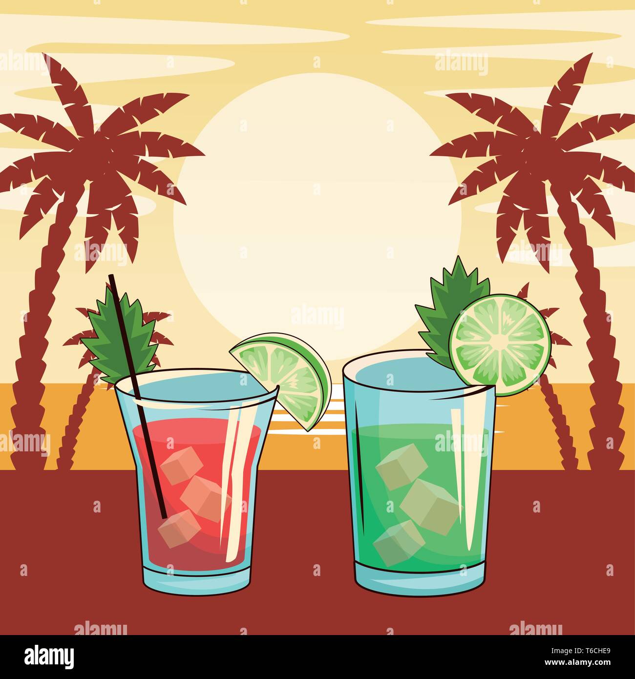 Des boissons alcoolisées Boissons alcoolisées cartoon Illustration de Vecteur
