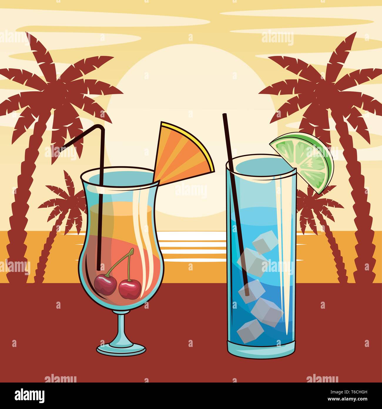 Des boissons alcoolisées Boissons alcoolisées cartoon Illustration de Vecteur