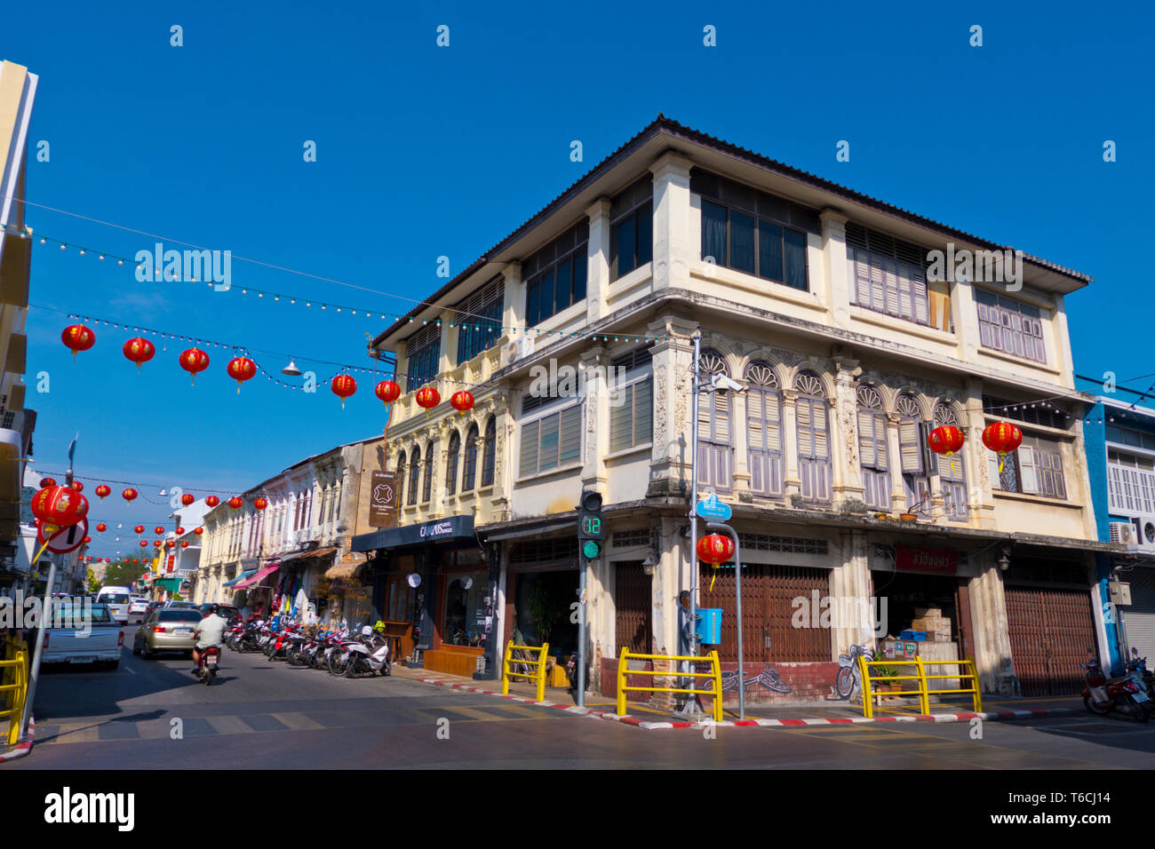 Krabi Road, Old Town, la ville de Phuket, Thaïlande Banque D'Images