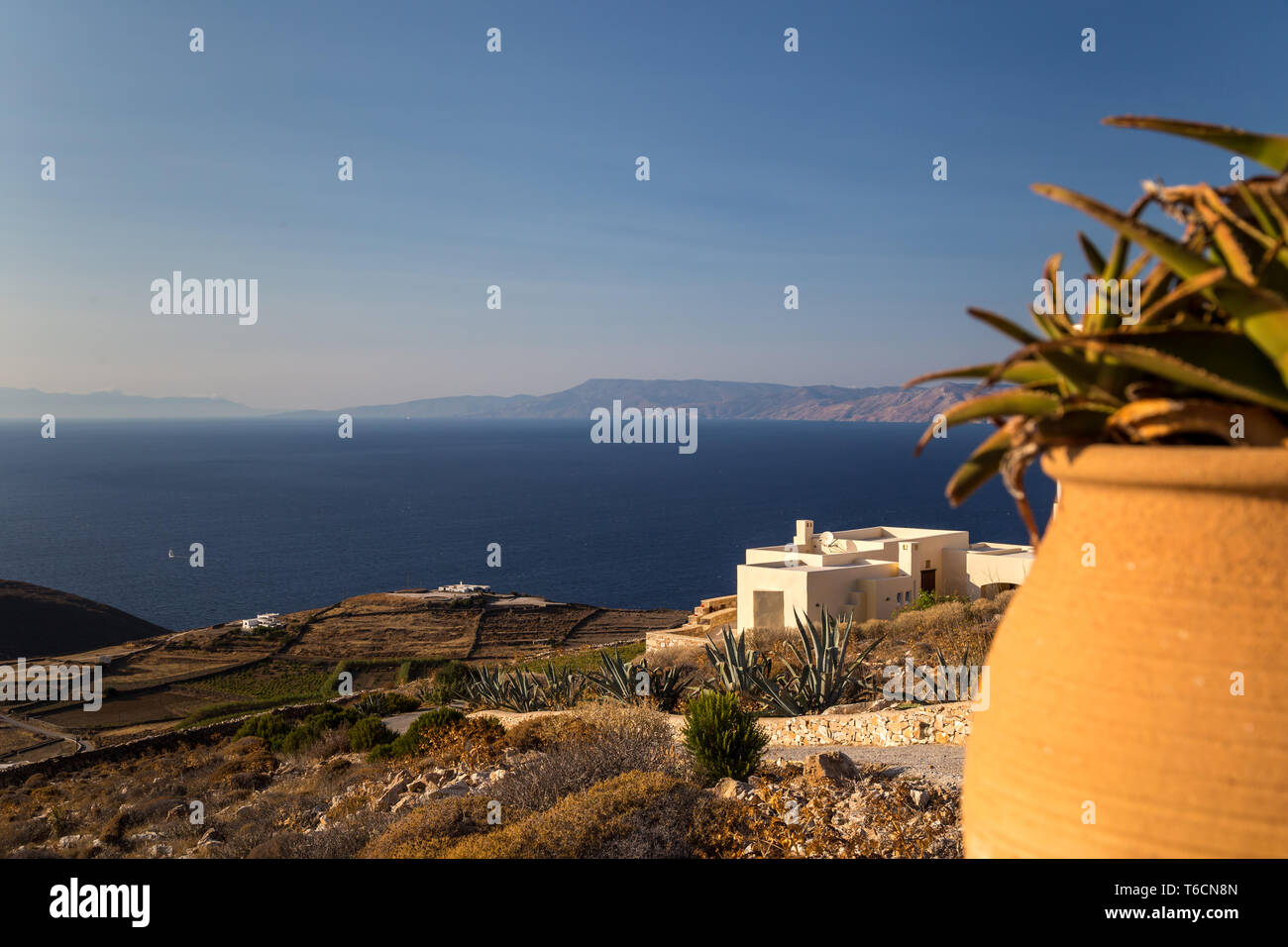 La Côte d'une île grecque Banque D'Images