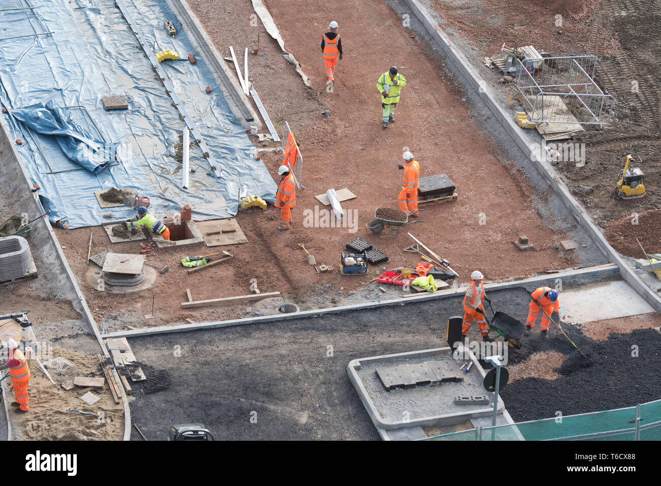 La construction de routes à Royal Mail site où 2 terrains vendus pour £101m pour nous-investisseur Greystar Resources pour construire rental apartment. Le sud de Londres. 13/11/2017 Banque D'Images