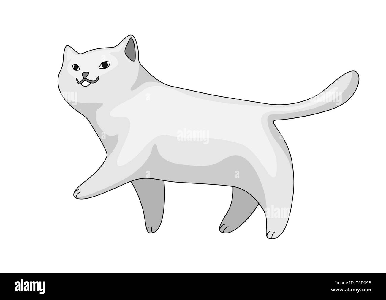 Illustration Stylisee De Cartoon Chat Blanc Cute Animal Sur Fond Blanc Image Vectorielle Stock Alamy