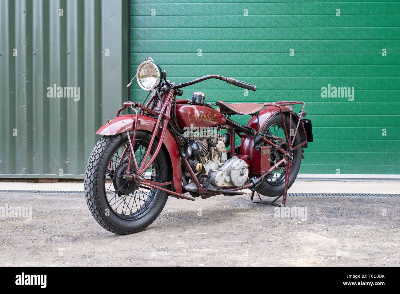 1930 Indian Scout 101. moto à Bicester Heritage Centre 'Drive il Day'. Bicester, Oxfordshire, Angleterre. American Classic motorcycle Banque D'Images