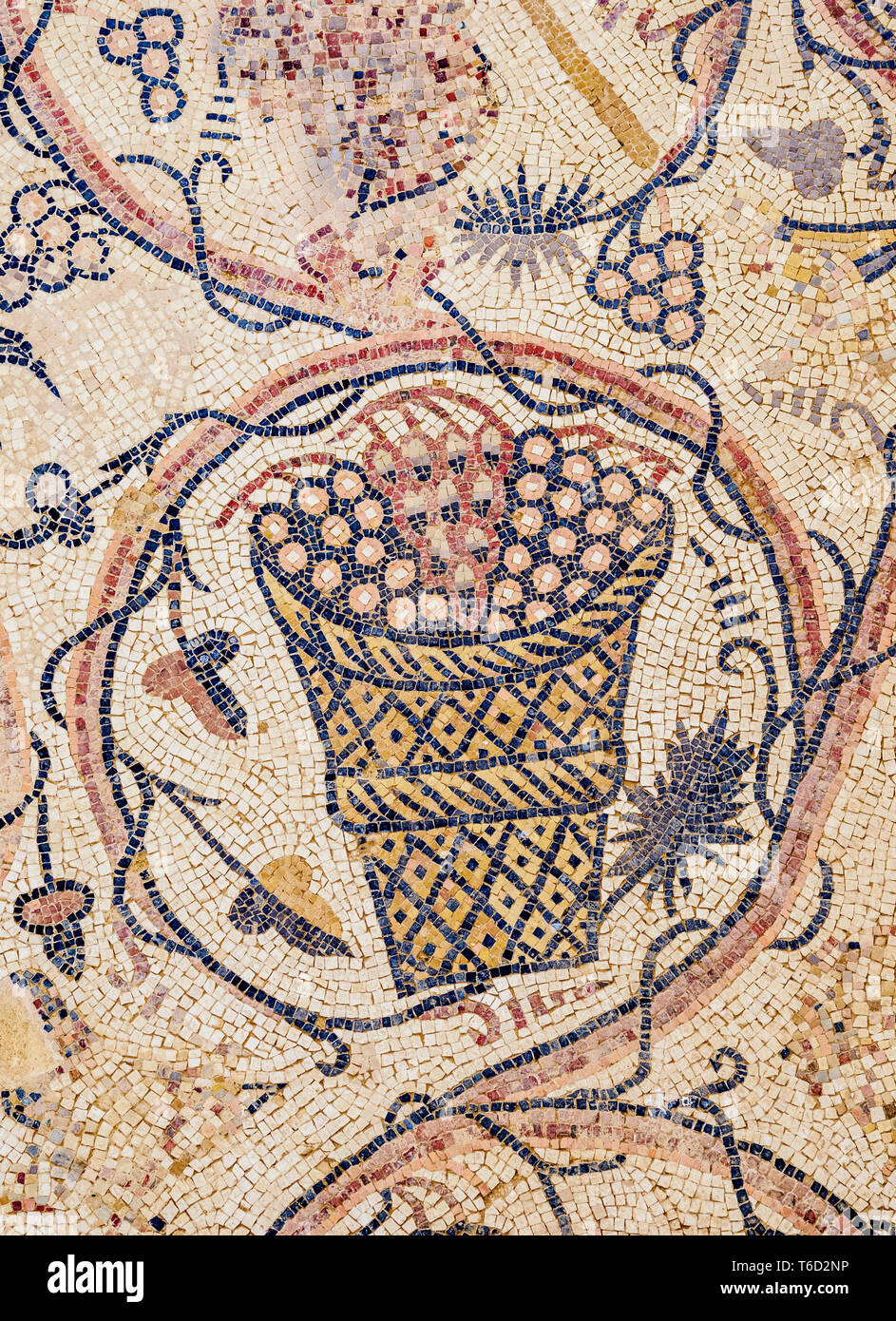 Sol de mosaïque à Umm al-Rasas, Limón, Jordanie Banque D'Images