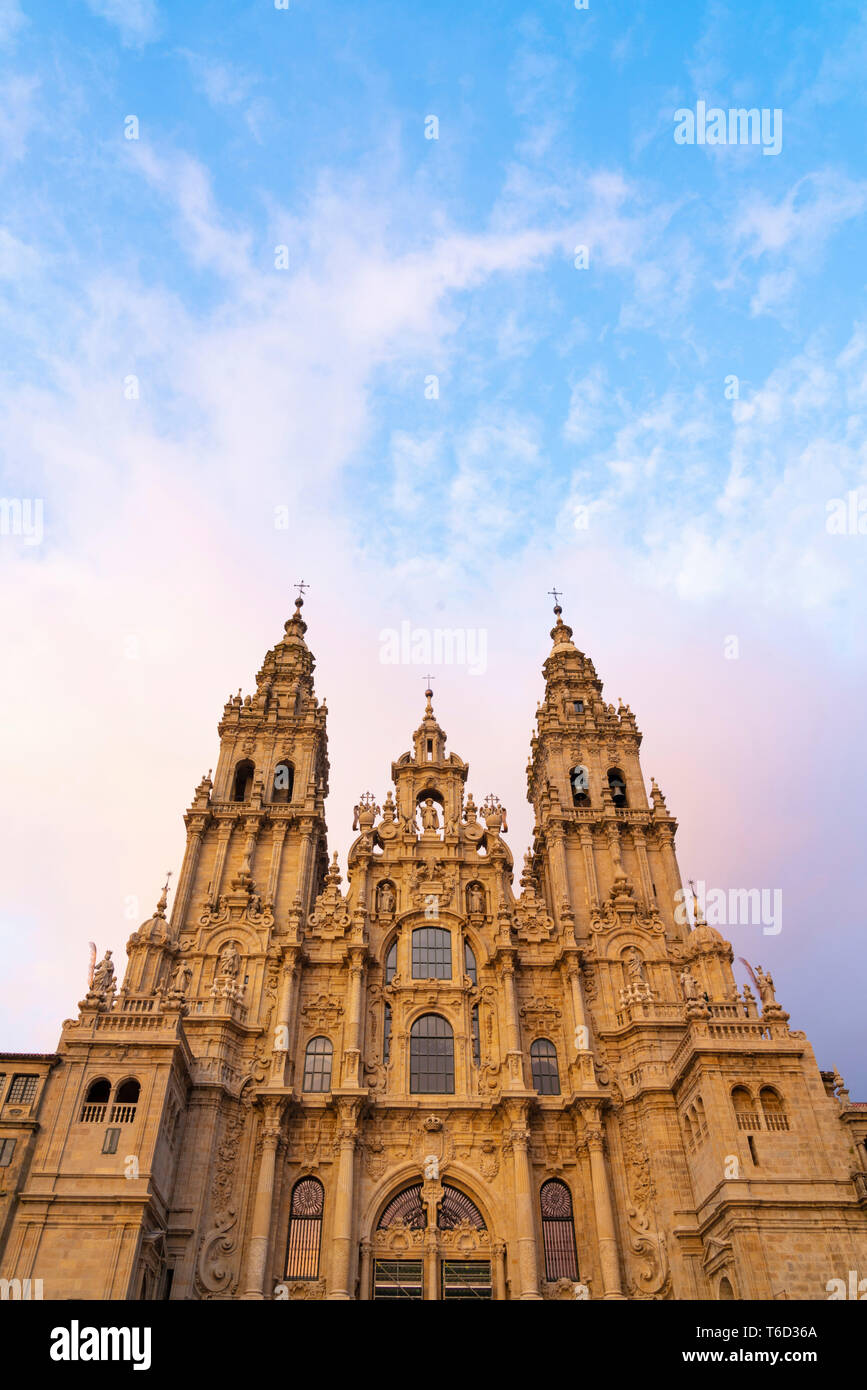 L'Espagne, la Galice, Santiago de Compostela, cathédrale. Site du patrimoine mondial de l'UNESCO Banque D'Images