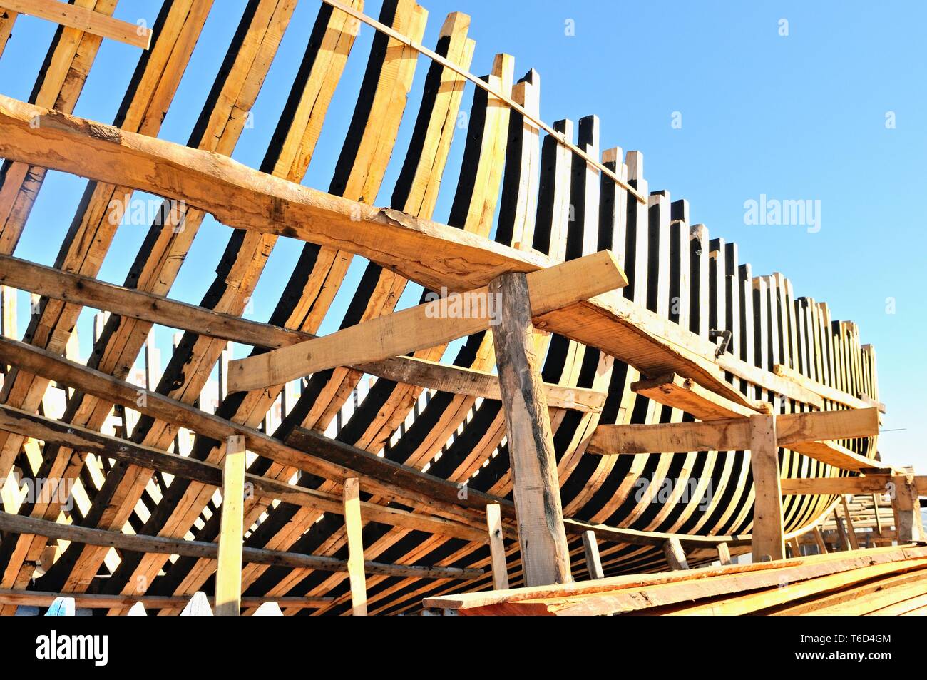 Squelette de bateau en bois Banque D'Images