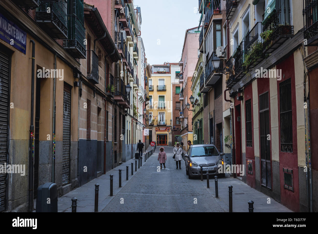 Calle rue Provisiones à Madrid, Espagne Banque D'Images