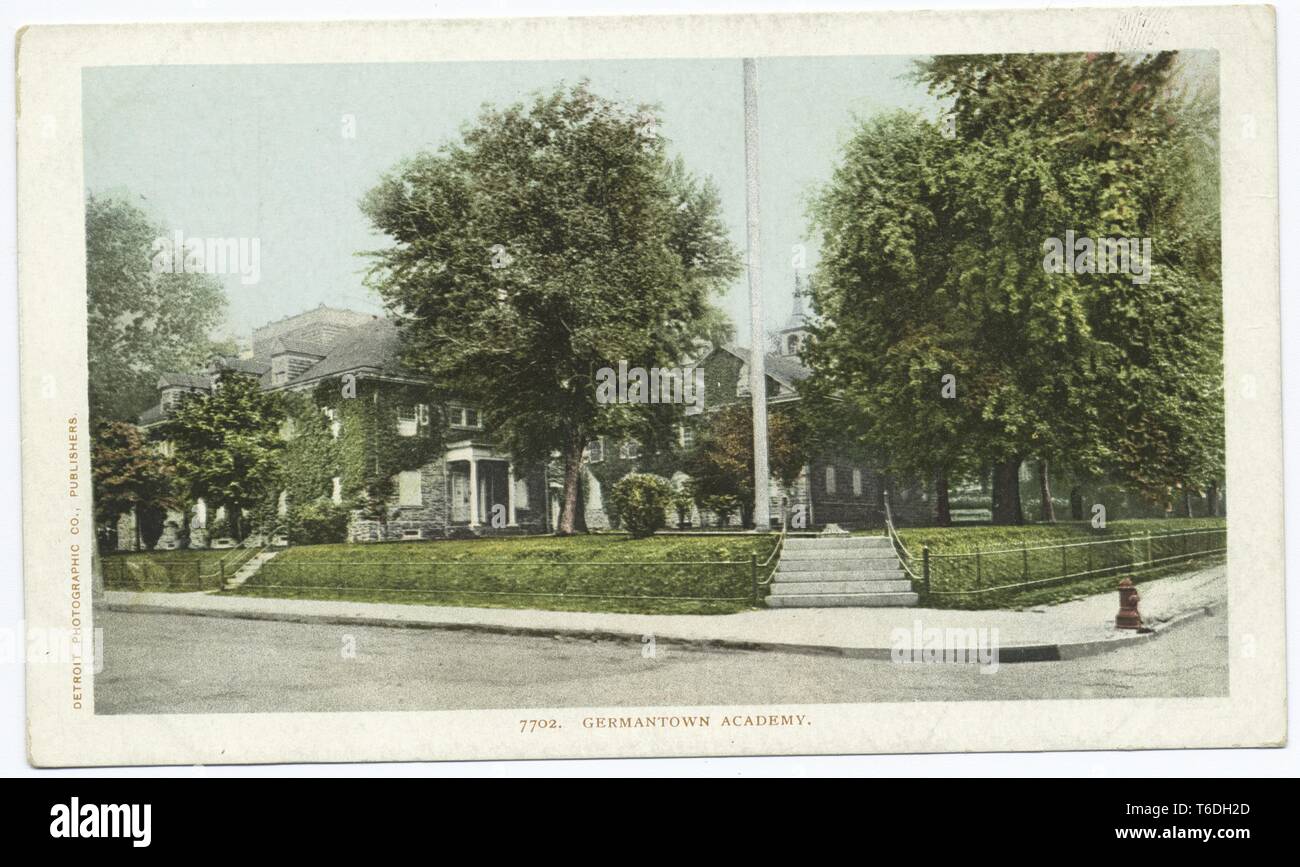 Carte postale de Germantown Academy à Fort Washington, Pennsylvanie, 1914. À partir de la Bibliothèque publique de New York. () Banque D'Images