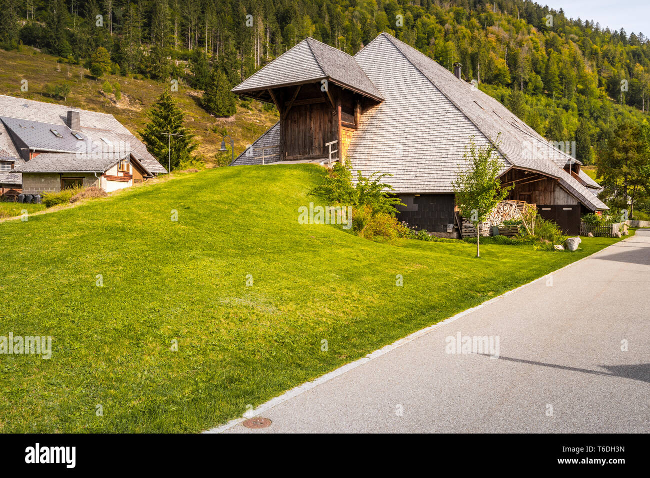 Forêt Noire maison de Menzenschwand, Haute Forêt Noire, Allemagne, bâtiment de ferme avec salon attenant, village St Blasien, district Waldshut Banque D'Images