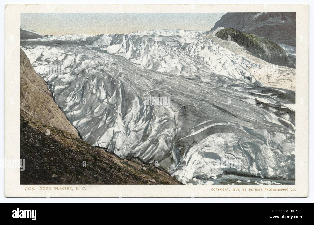 Detroit Publishing Company vintage postcard reproduction du glacier Yoho en Colombie-Britannique, Canada, 1902. À partir de la Bibliothèque publique de New York. () Banque D'Images