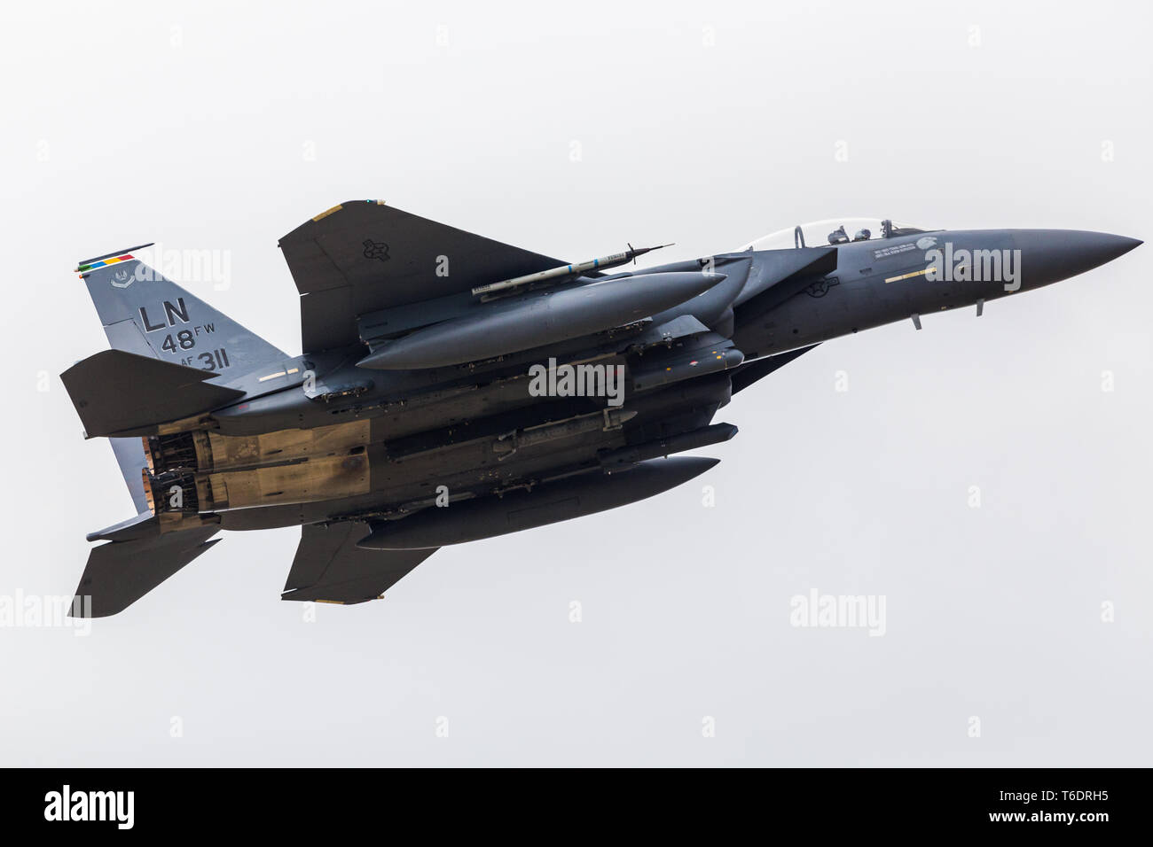 48Th Fighter Wing Commander sort de RAF Lakenheath pour une sortie de formation en avril 2019. Banque D'Images