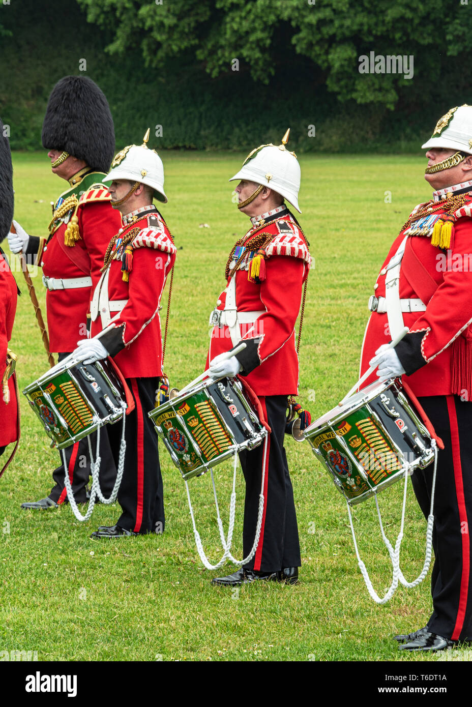 Royaume-uni, Cardiff - 09 juin 2018 - Musique de la Welsh Guards prenant part à l'anniversaire de la reine Elizabeth II - Batterie Banque D'Images