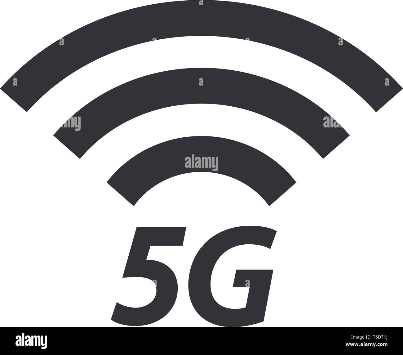 L'icône 5G ou symbole de 5e génération de connexion réseau sans fil à internet mobile Illustration de Vecteur