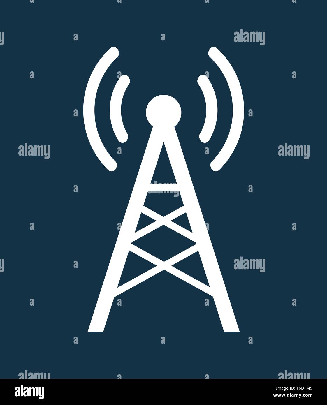 Tour de transmission de radio communication avec des vagues icône web cote Illustration de Vecteur