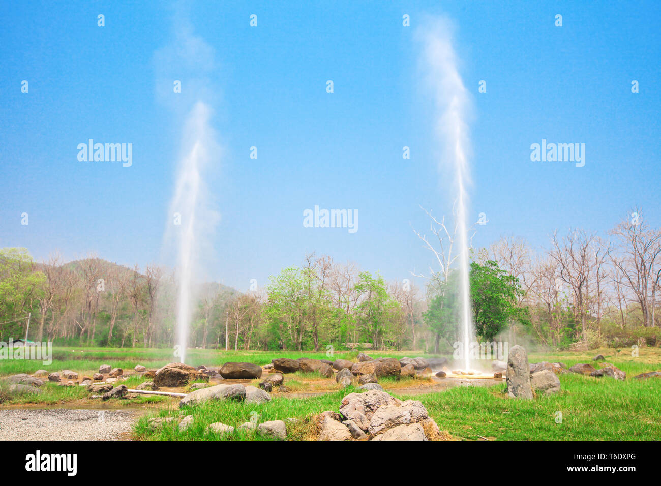 Sankampang Hot Springs, Chiang Mai, Thaïlande Banque D'Images