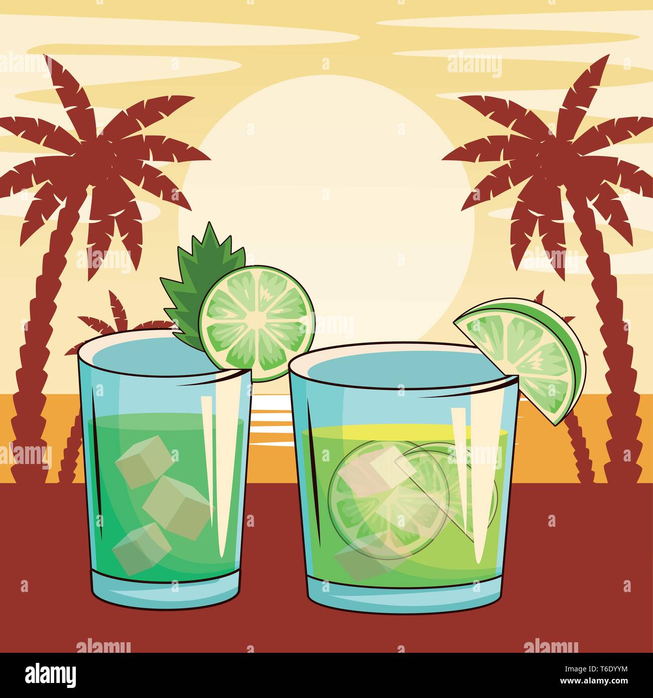 Des boissons alcoolisées Boissons alcoolisées cartoon Illustration de Vecteur