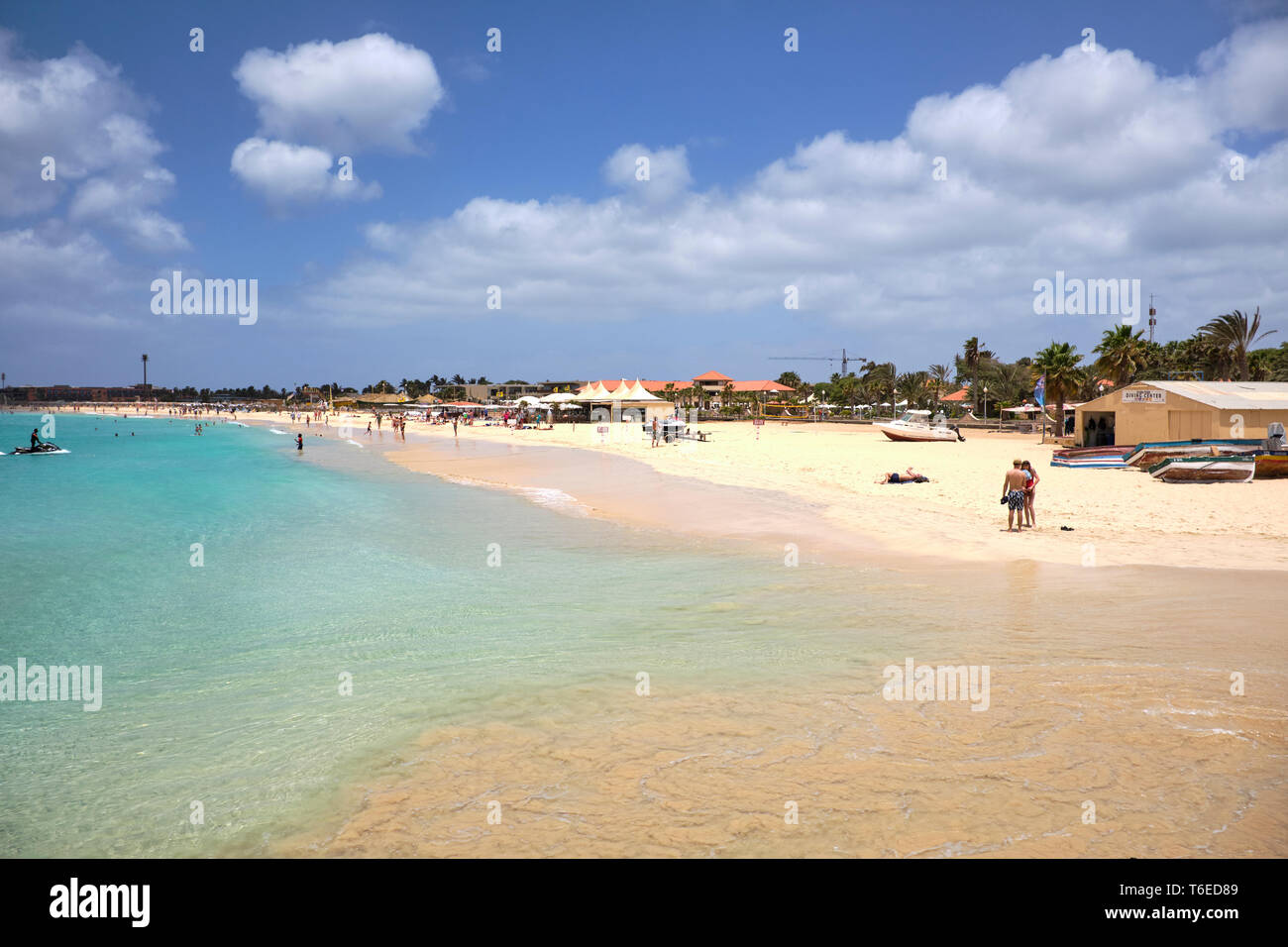 La plage de Santa Maria, île de Sal, Cap-Vert, Afrique Banque D'Images