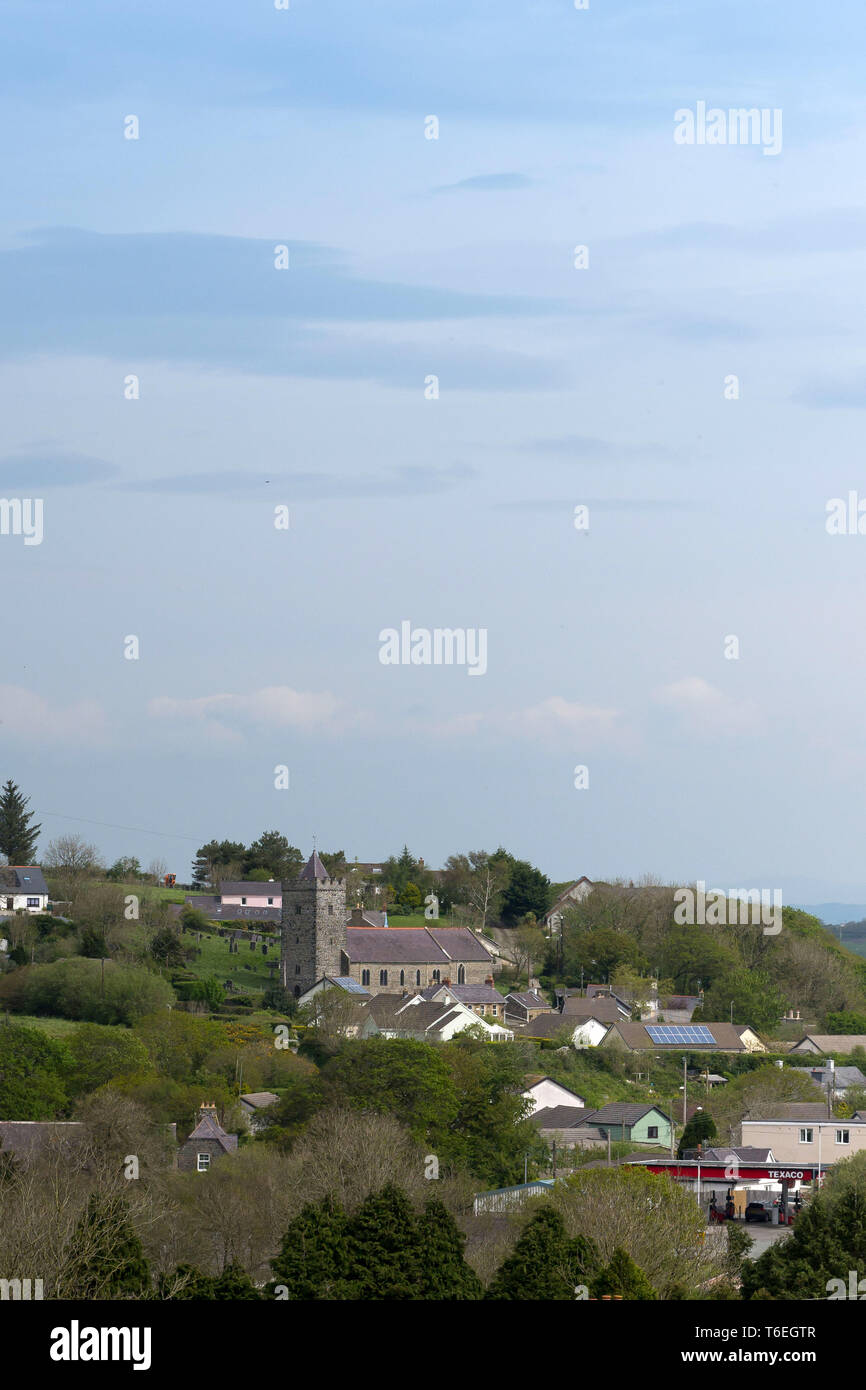 Une vue générale de St David's Church in Llanarth dans l'ouest du pays de Galles, Royaume-Uni. Banque D'Images