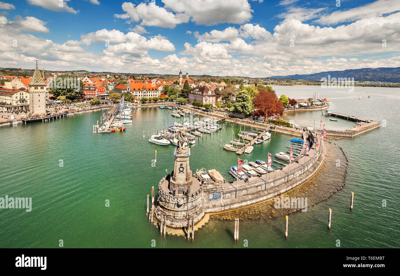 Port sur le lac de Constance à Lindau, en Bavière, Allemagne Banque D'Images