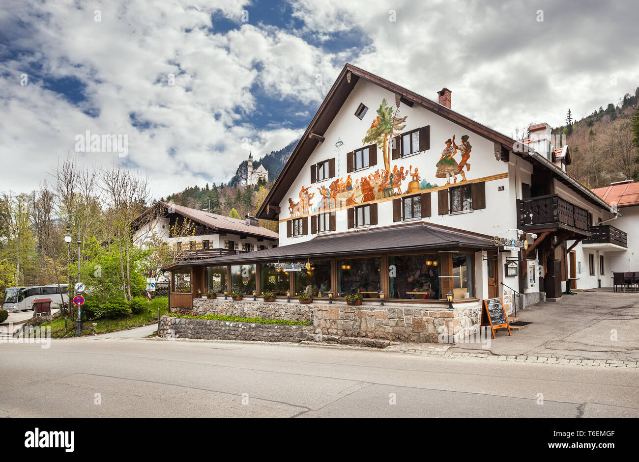 Maison joliment peint Schwangau. L'Allemagne. Banque D'Images