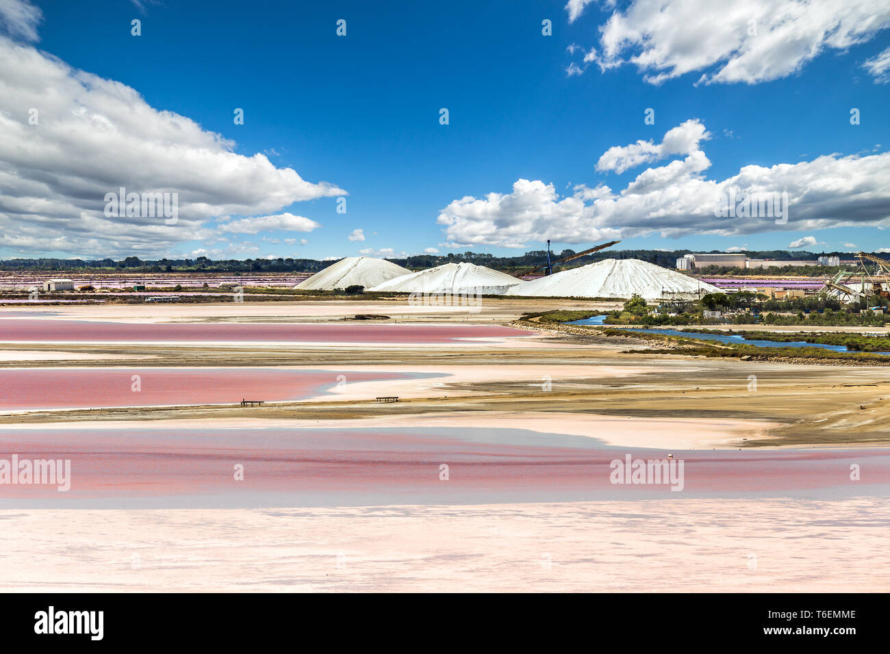 La production de sel dans la Camargue. Banque D'Images