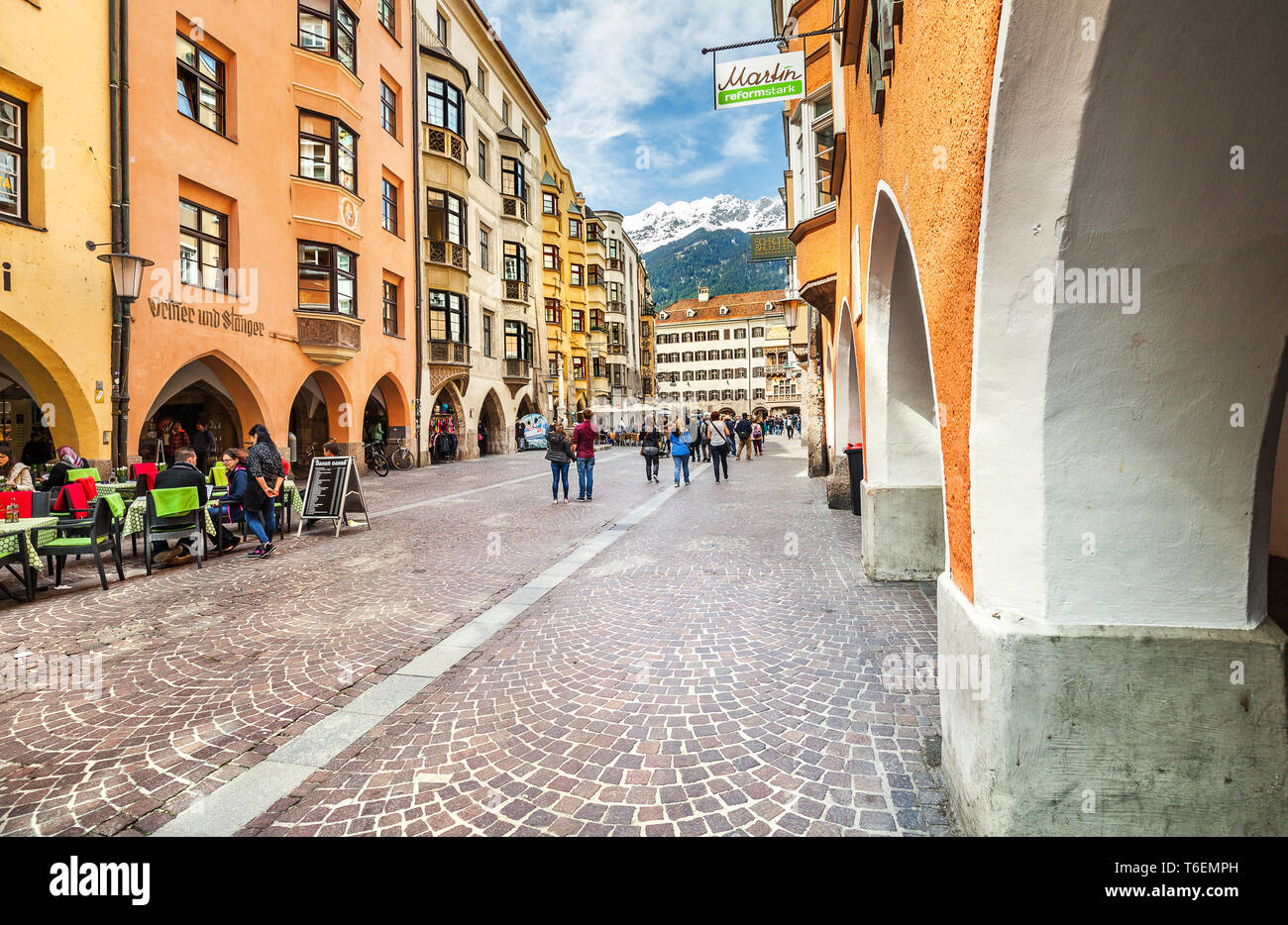 Beaux bâtiments de ville Innsbruck, Autriche . Banque D'Images