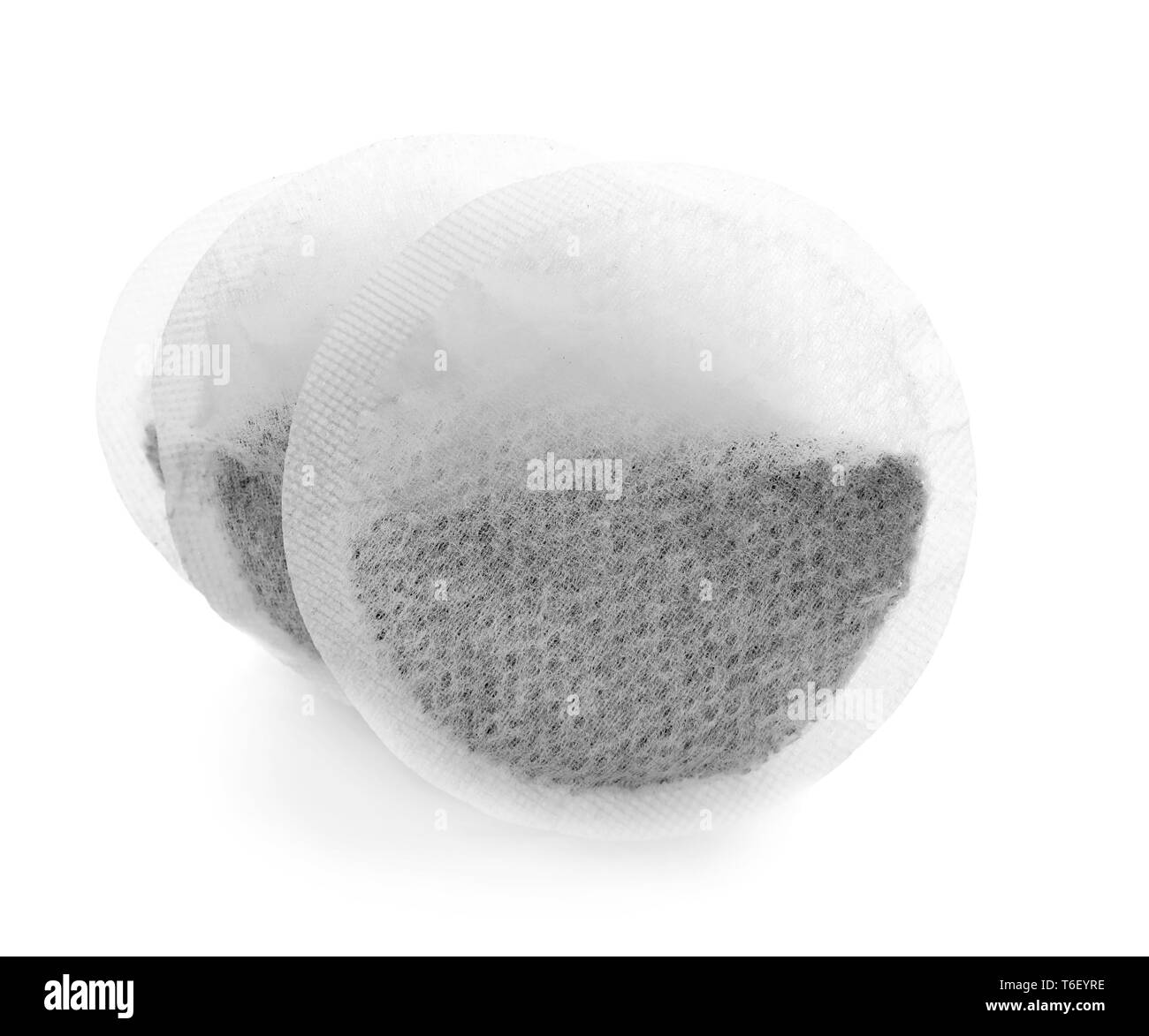 Les sachets de thé sur fond blanc Banque D'Images