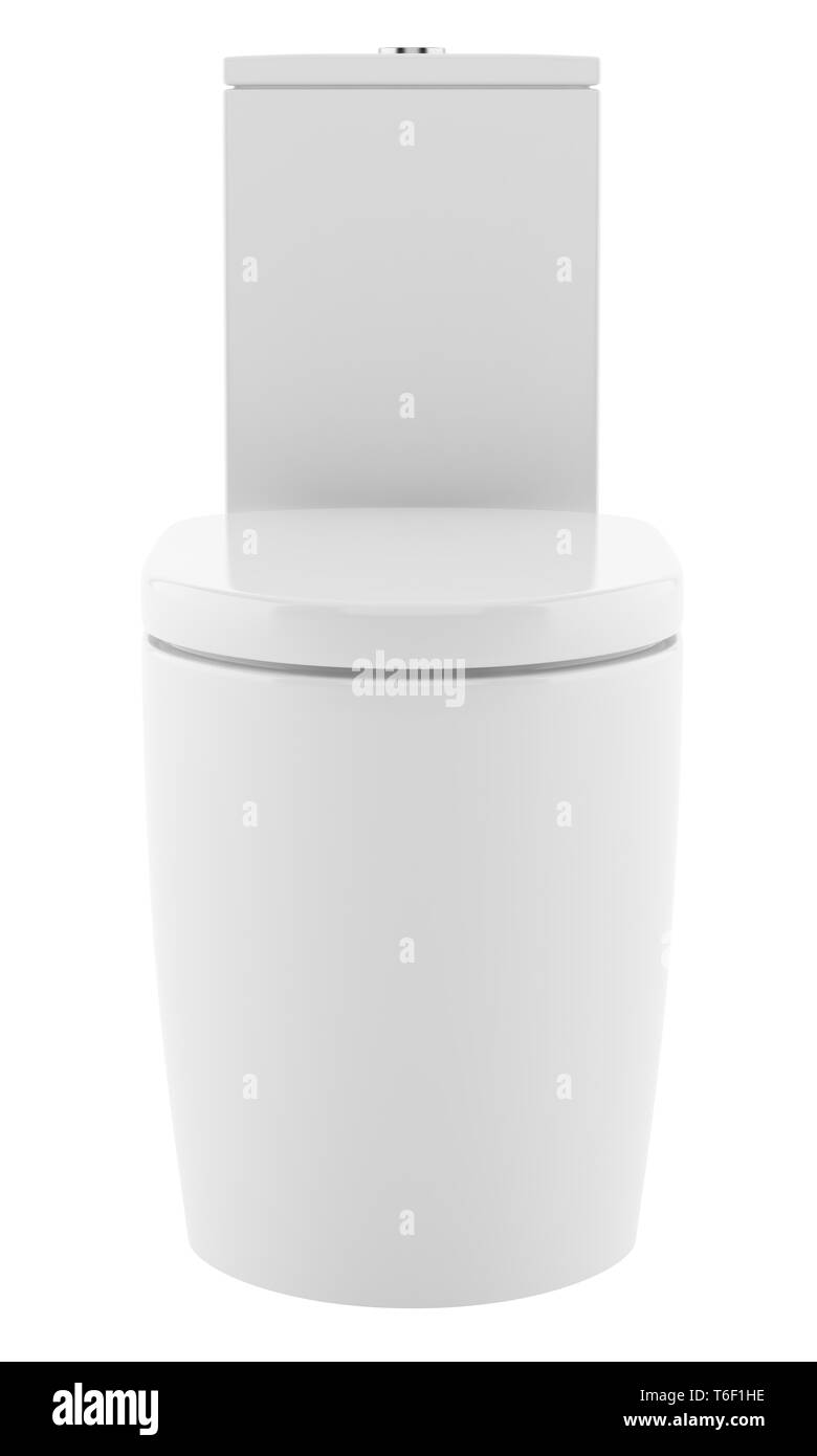 Comité permanent de la cuvette des toilettes modernes isolé sur fond blanc Banque D'Images Comité permanent de la cuvette des toilettes modernes isolé sur fond blanc Banque D'Images